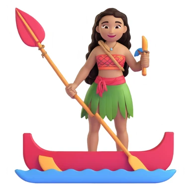 Moana smiling holding an oar sticker