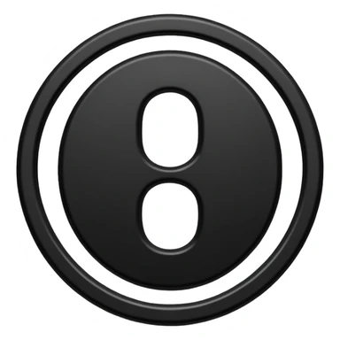Emoji, avant-garde gothic emblem made of matte black metal, number 8 integrated into the word “FORTUNA”, luxury fashion symbol aesthetic, clean sculptural form, no glow, no neon, flat emoji style, centered, transparent backgroun sticker