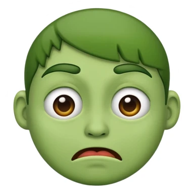 disgusted face but make the face green  sticker