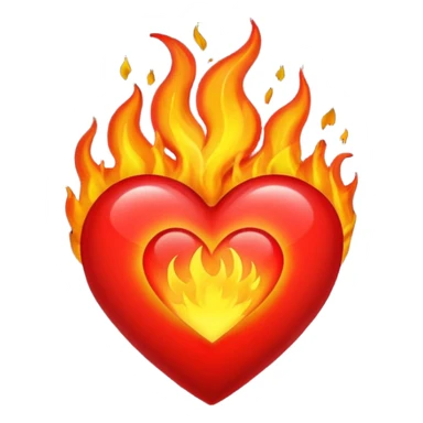 I want the emoji to be the heart on fire but make the heart black sticker