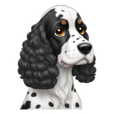 Black and white spotted cocker spanniel sticker