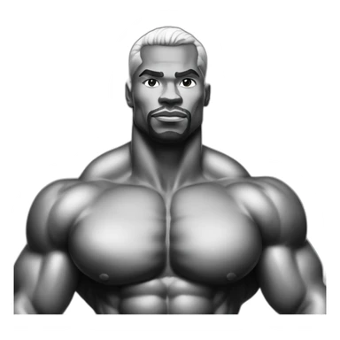 Bodybuilder black and white with sexy face sticker