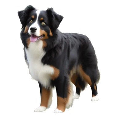 black tri australian shepherd full body sticker