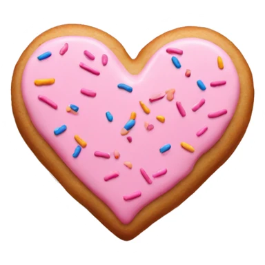 heartshaped pink cookie with sprinkles sticker
