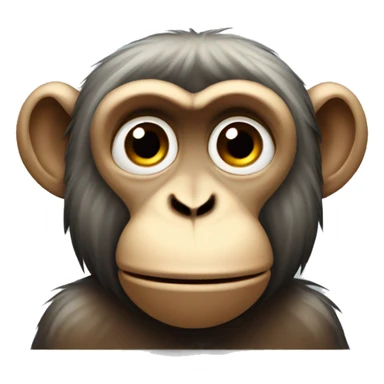 sad monkey facing forward with its head turned back sticker