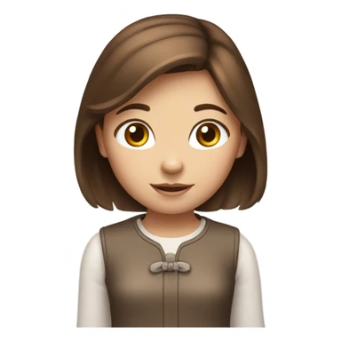 girl with brown hair that looks like hello kitty sticker