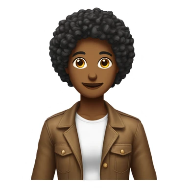 chico negro pelo rizado y chica blanca pelo liso castaño  sticker