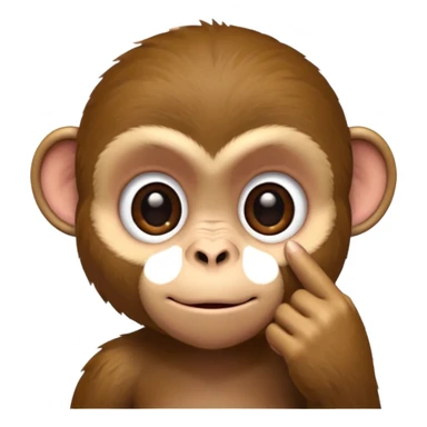 A A monkey, pulling the bottom of his eyelid down with one finger. sticker