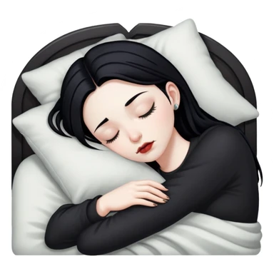 goth white girl and black hair sleeping sticker