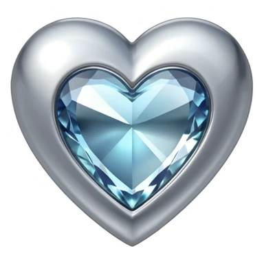 Silver gemstone heart sticker