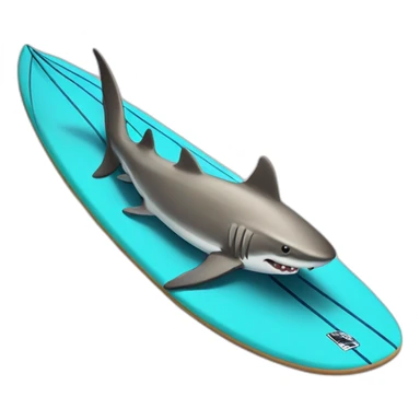 Shark on Surfboard sticker