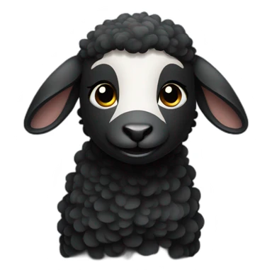 cute black lamb sticker