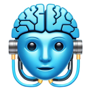   Create an emoji in which it is representing AI brain sticker