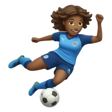 English female soccer player jumping sticker