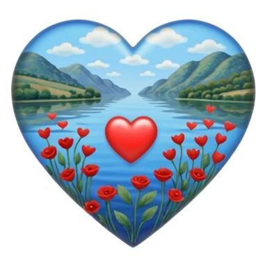 Cuore che ricorda un opera d arte di monet, un po’ più pallido e con più azzurrino  sticker