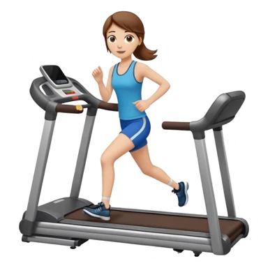 white girl with brown hair on treadmill sticker