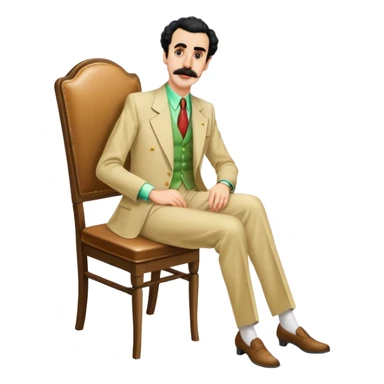 Borat sitting on dining chair sticker
