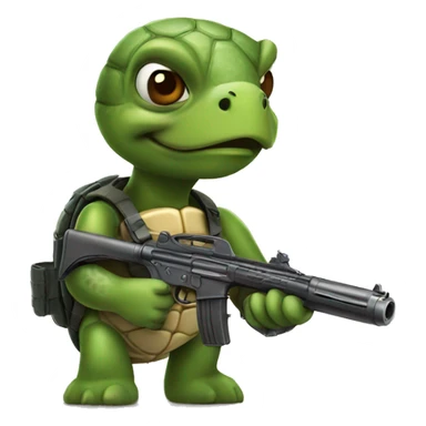 Turtle with a gun sticker