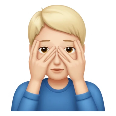 Hiding hands over eyes sticker