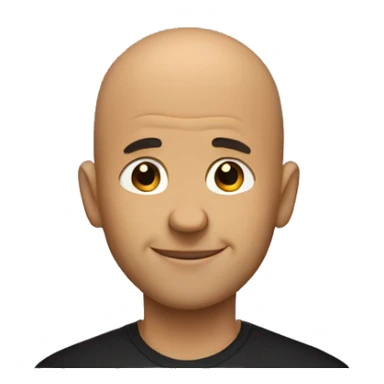 bald man in black shirt smooth out lines a little in brow and forehead  sticker