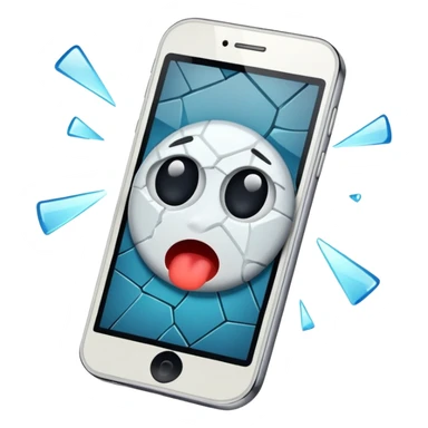 broken white cell phone sticker