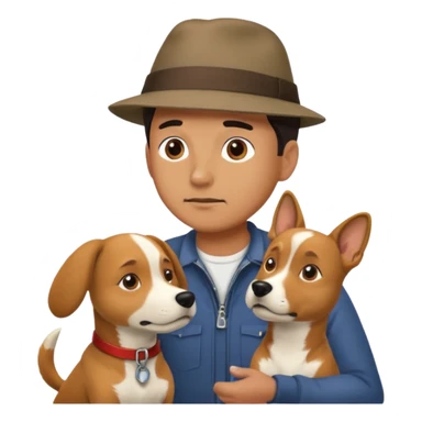 dog fighting man sticker