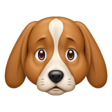sad dog look, dog with droopy ears, shiny eyes, neutral background sticker