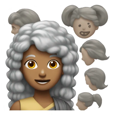Woman with kong mose and grey hair sticker