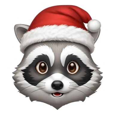 racoon santa sticker