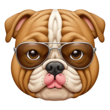 Bulldog wearing sunglasses sticker