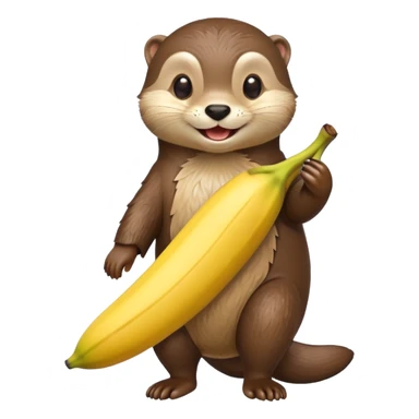 Otter wearing a banana costume  sticker