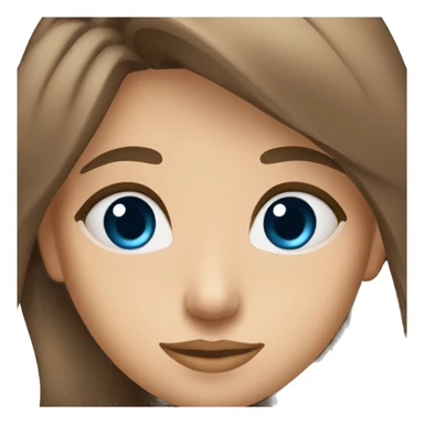 woman student blue eyes brown hair sticker