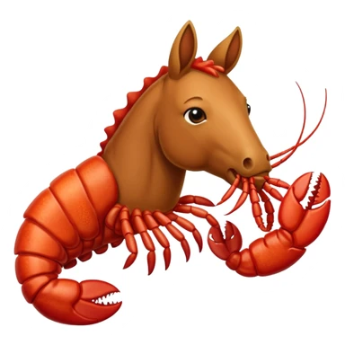 horse eating a lobster sticker