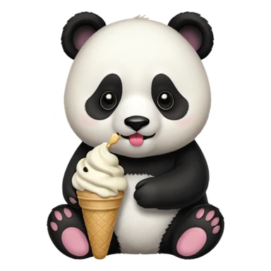Panda eating ice cream sticker