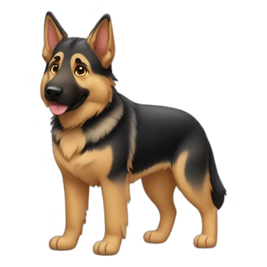 German shepherd with tabby cat sticker