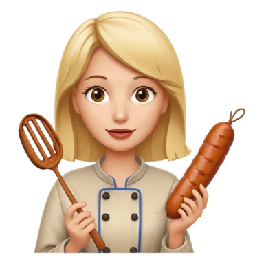 Naked blonde holding weiner sticker