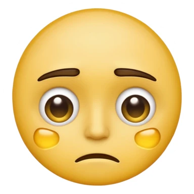 yellow face with dark circles under eyes, tired and weary look, emoji style sticker