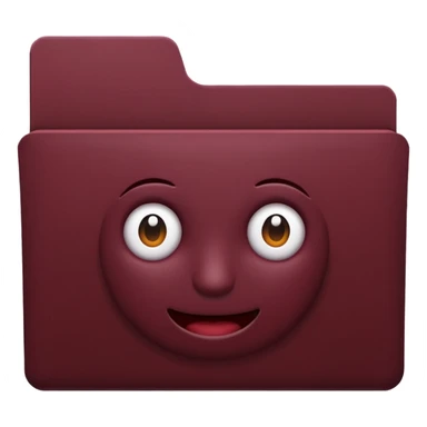 create a dark maroon folder emoji animated and simple sticker