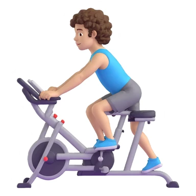 curly haired boy exercising at the gym sticker