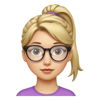 Ponytail Girl with Glasses sticker