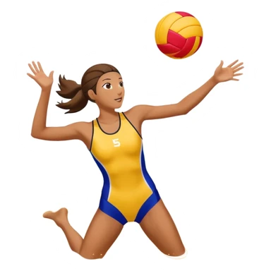 A beach volleyball player spiking a ball sticker