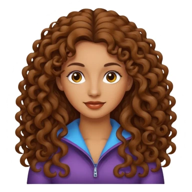 Mujer piel canela y pelo rizado largo  sticker