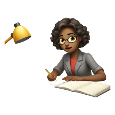 Girl study science. Write Science Review sticker