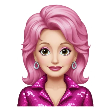 Dolly Parton with dark pink sequin outfit sticker