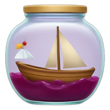 boat sailing in a jar of jam sticker