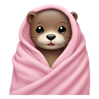 Cozy otter in baby pink blanket  sticker
