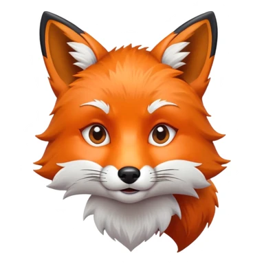 A red fox with an eyepach sticker