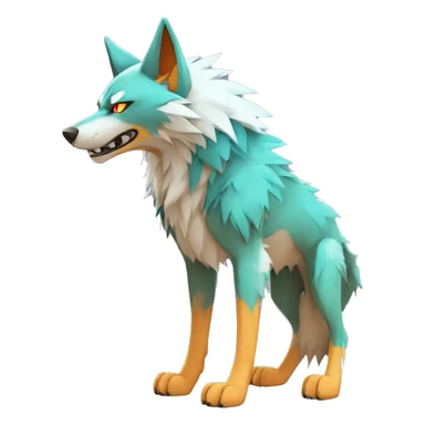  Cool Edgy Colorful Digimon-Fakemon-Wolf with edgy markings full body sticker