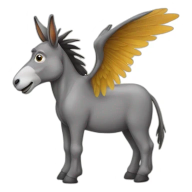 Donkey with wings and head of monkey sticker