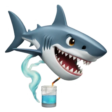 Shark smoking cigarette sticker